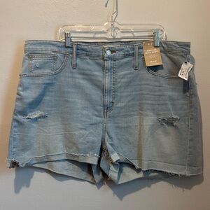Madewell NWT plus size 35 waist high rise denim blue jean shorts